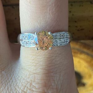 Swarovski Crystal Sterling Silver Ring Size 9